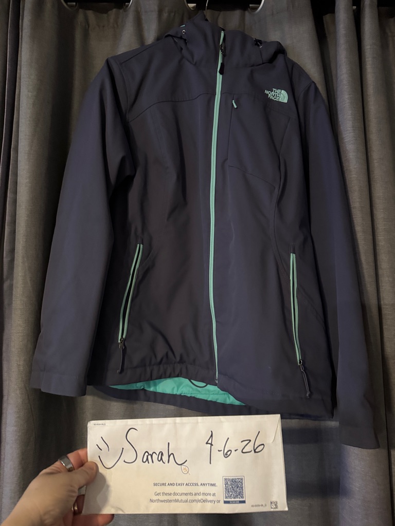 The North Face Black Logo Jacket With Teal Interior
